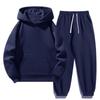 Men's and Women's Thick Plus Velvet Hoodie and Sweatpants Set - European Size, Loose Fit for Spring, Autumn, and Winter.