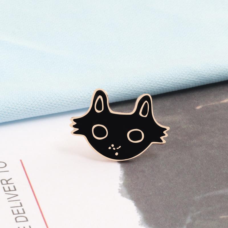 Paar Schwarz-Weiß-Katze Emaille-Pins Cartoon Niedliche Tier-Broschen Kleidung Rucksack Reversnadel Tasche Metallabzeichen Schmuck für Liebhaber