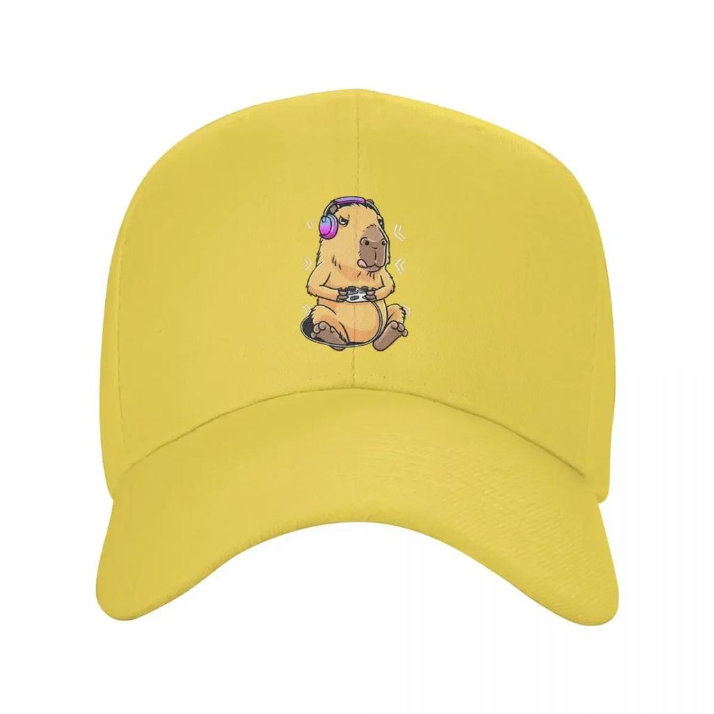 New Custom Punk Capybara Giant Cavy Rodent Gamer Gaming Baseball Cap Women Unisex Adjustable Dad Hat Outdoor Snapback Caps