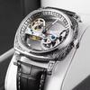 FORSINING Hochwertige Mechanische Herrenuhr Original Wasserdichte Automatische Uhr Hohlarmband Echtes Leder Herren Armbanduhr