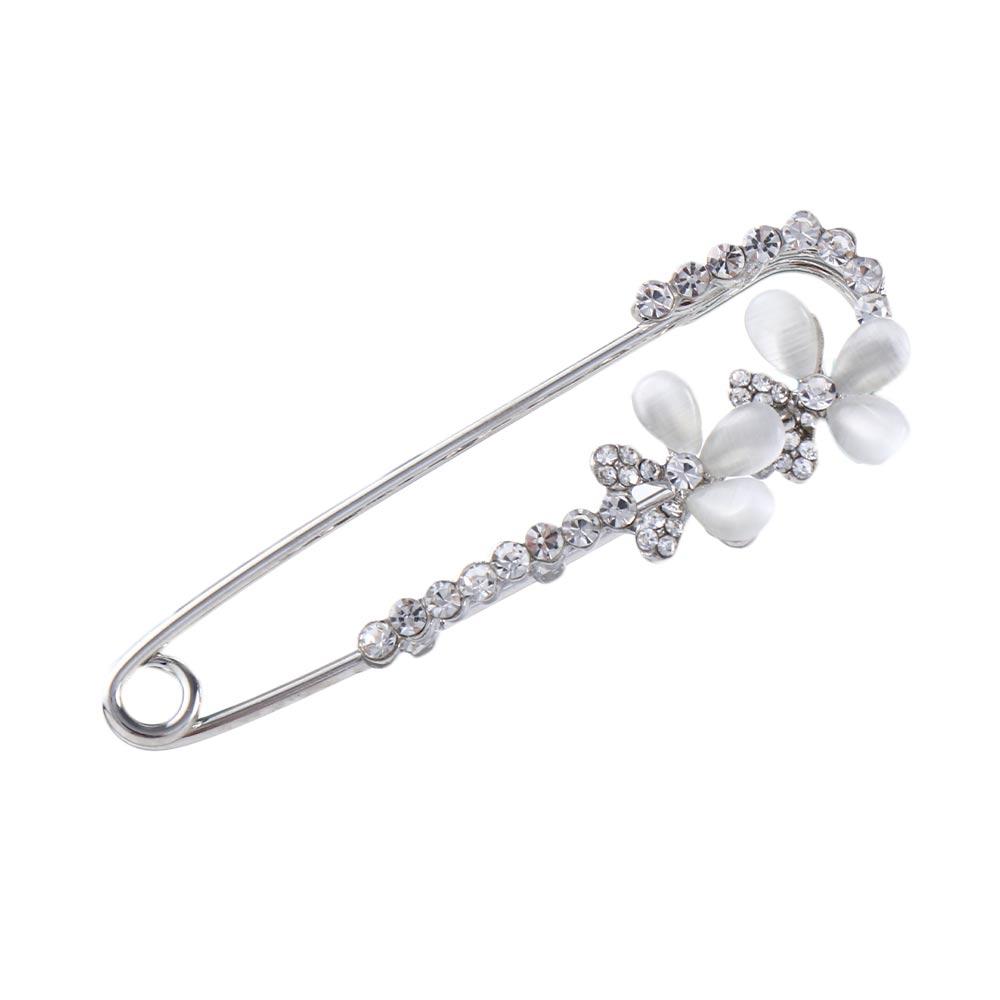 For Women Girl Dress Elegant Butterfly Flower Simulated Pearl Safety pin Rhinestone Accessories Corsage Brooches Pin Jewelry