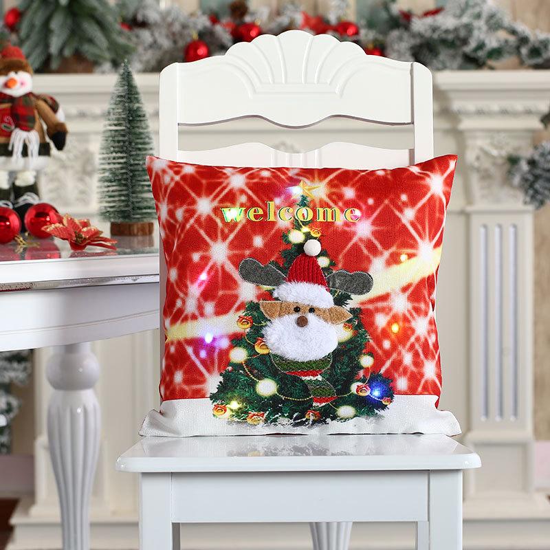 

Рождественское сияние Наволочка Вышитые Подушки Украшения Рождественский Домашний Декор Наволочка Подарок luminous deer