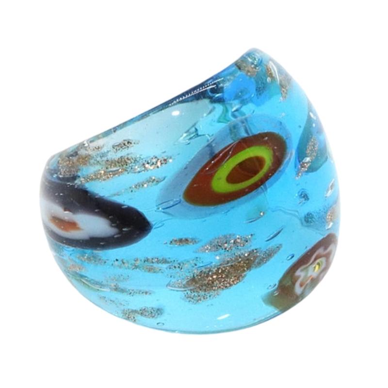 Anello Trendy Fatto a Mano in Murano Elegante Anello da Dito Etnico Moda Donna Gioielli per Festival Accessori Bohemien