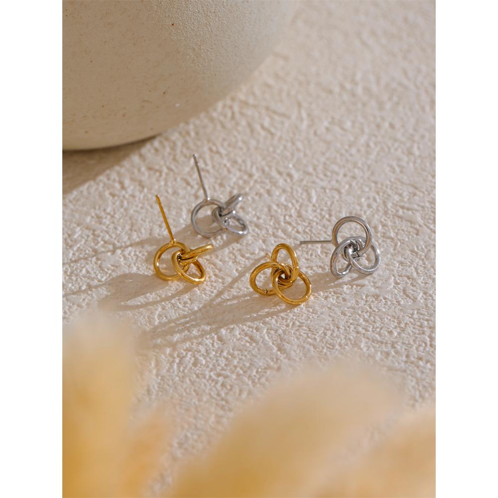 Eetit Stylish Unique Stainless Steel Circle Geometric Personality Stud Earrings PVD Plated Daily Young Charm Jewelry Wholesale