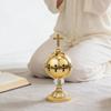 Incense Burner Metal Vintage Home Decor Zen Incense Stick Holder with Cross Lid for Indoor Living Room Bedroom Yoga Studio