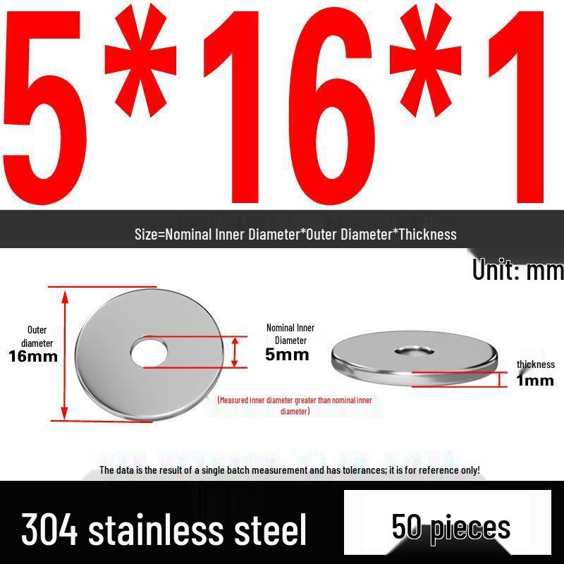 Thickened 304 Stainless Steel Flat Washer Spacer (M2-M36)