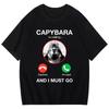 Funny Capybara Printed T Shirt Men Women Vintage Summer Short Sleeve T-shirt 90s Gothic Tshirt Casual EU Size Tees Tops Clothes