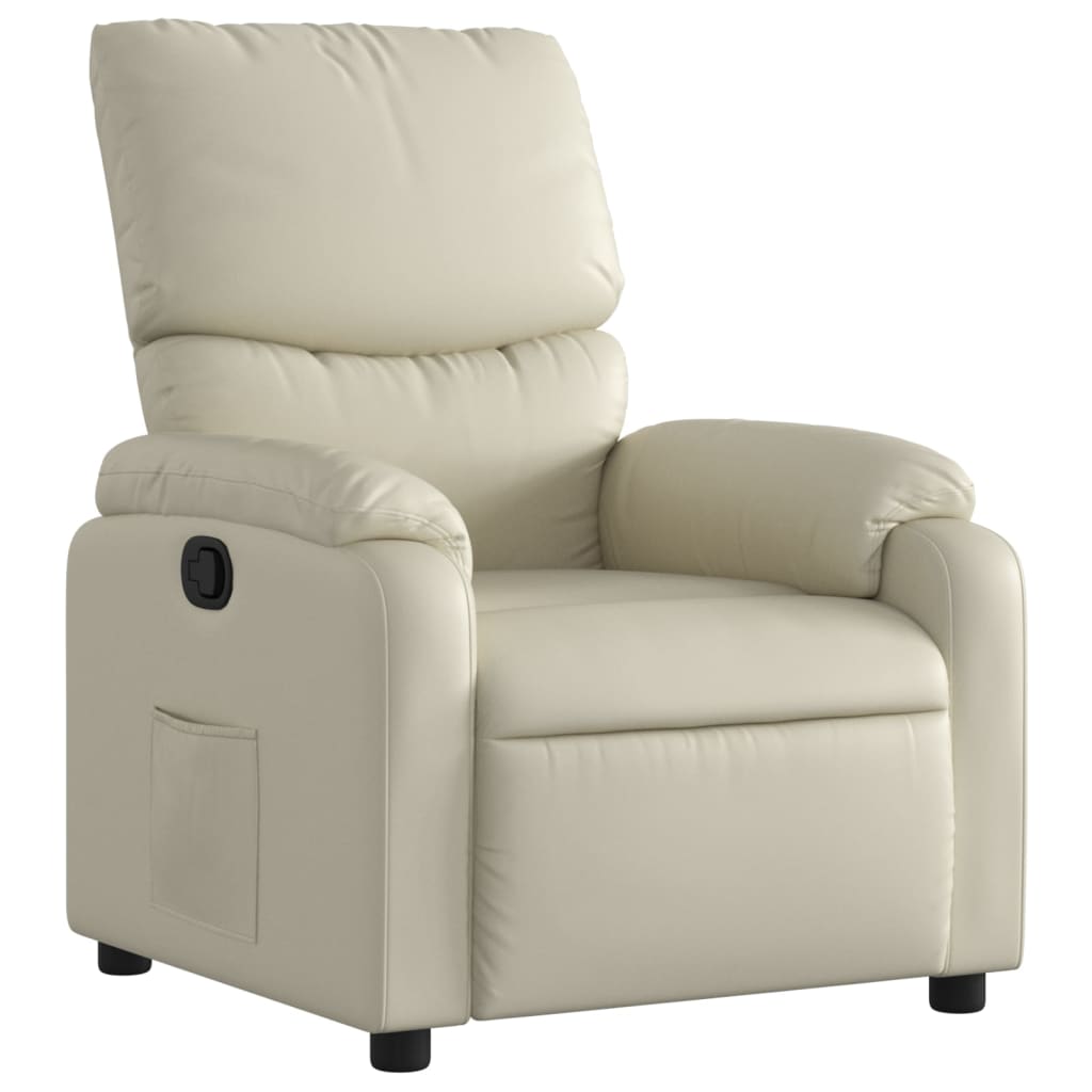 Relax Chair In Cream Synthetic Leather