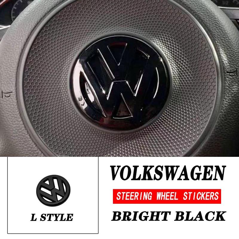 Voor VOLKSWAGEN Auto Koolstofvezelpatroon Logo Stuurwiel Decoratie Sticker Accessoires Voor VW GTI Polo Golf 5 6 Passat Sciro