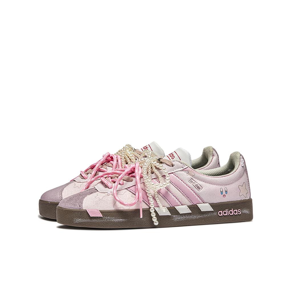 Adidas Neo VL Court 2.0 Da Vinci, Kirby Slip Resistant Abrasion Resistant Low top Skateboard Shoes Unisex Pink Brown HQ1802(TeamM-)
