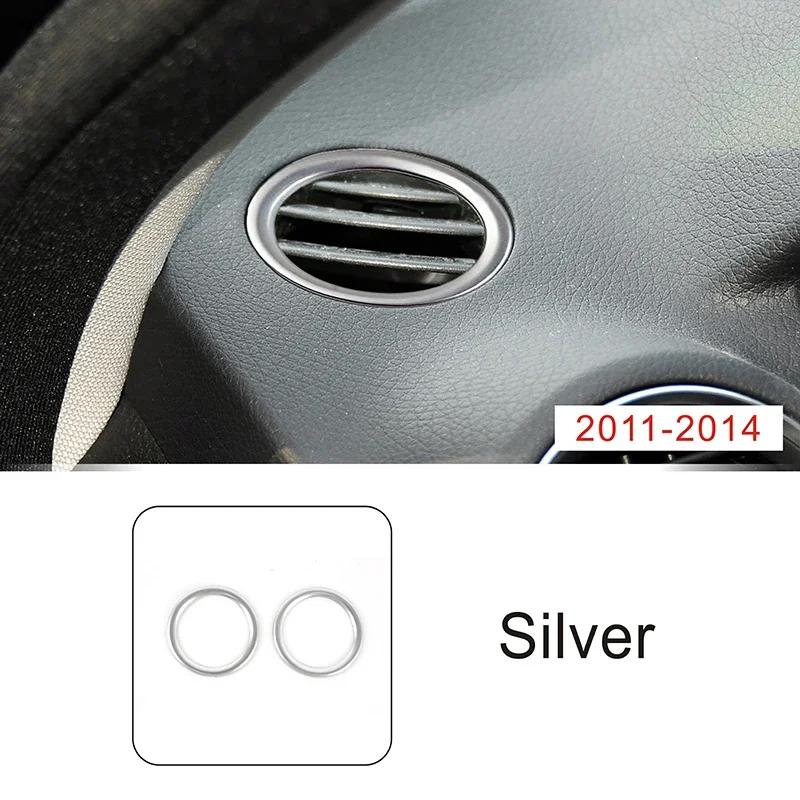 Stainless Steel Dashboard Air Conditioning Outlet Rings Decoration Cover Trim For Mercedes Benz C Class W204 2007-2014 Styling
