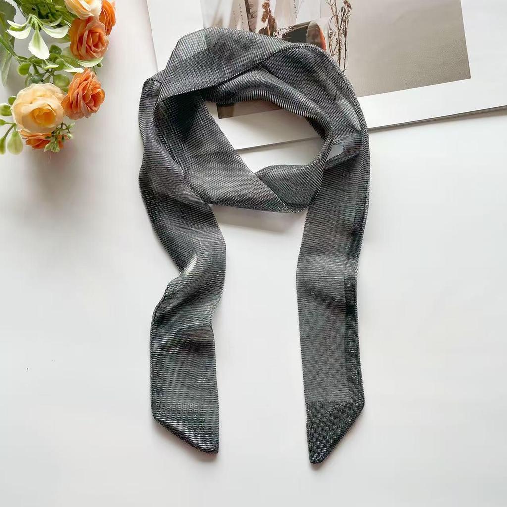 Korean Style Summer Iridescent Pearlescent Silk Scarf - Lightweight & Breathable