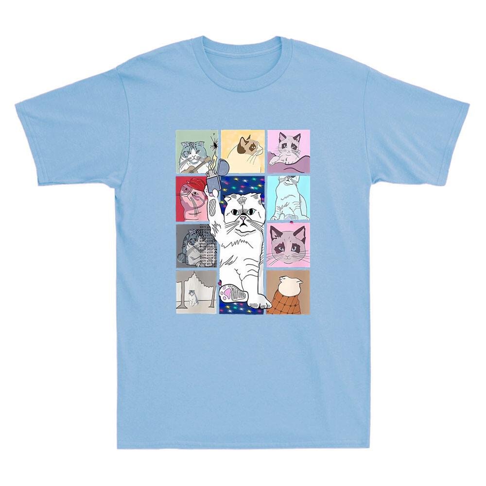 Karma is a Cat Funny Cat Holding Lighter Meme Cat Lover Gift Retro Men s T-Shirt XL
