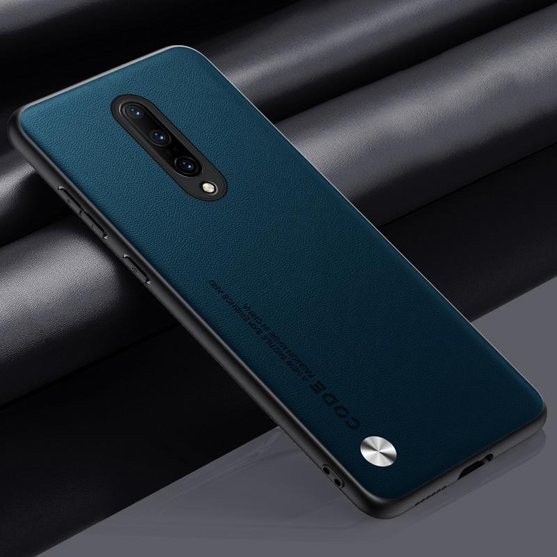 Funda de cuero PU de lujo para OnePlus 7 Pro, carcasa trasera de silicona mate a prueba de golpes, protección completa para OnePlus 7 Pro