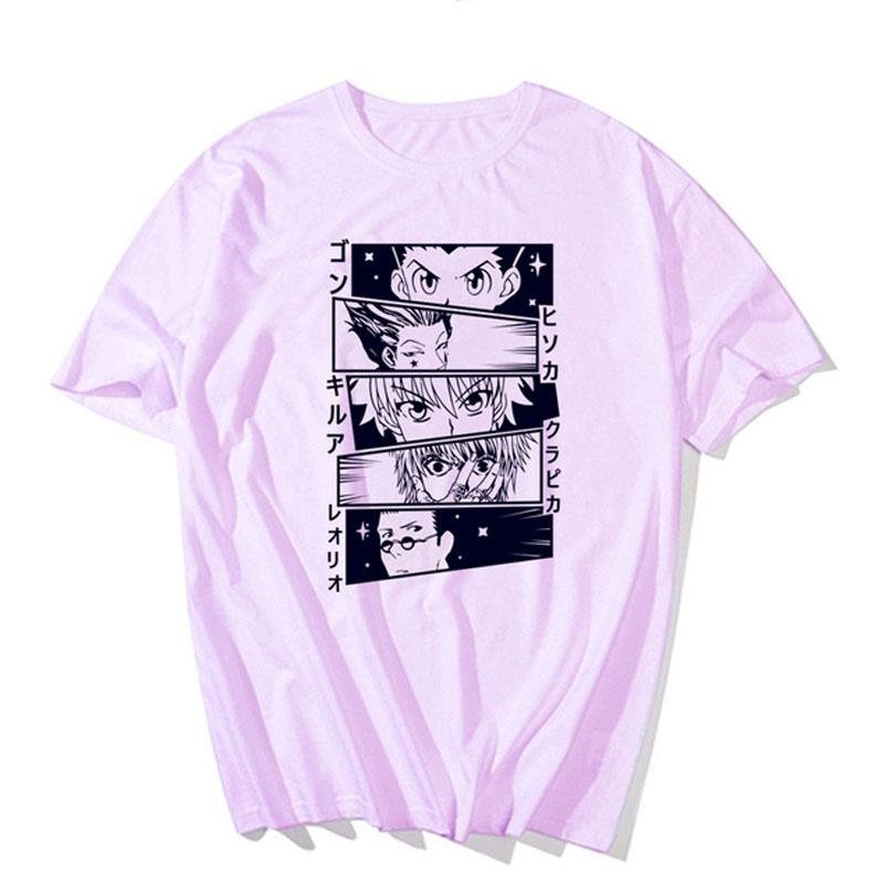 Mote Anime Figur Unik Hunter X Hunter Kurapika Herre T-skjorte Killua Zoldyck Print Harajuku T-skjorte Unisex kortermet Anime T-skjorte