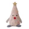 Light-up Plush Christmas Tree Doll Decoration Stuffed Fluffy Xmas Tree Shaped Gnome Elf Ornament with Glitter Star Topper for Hotel Mall Window Decor