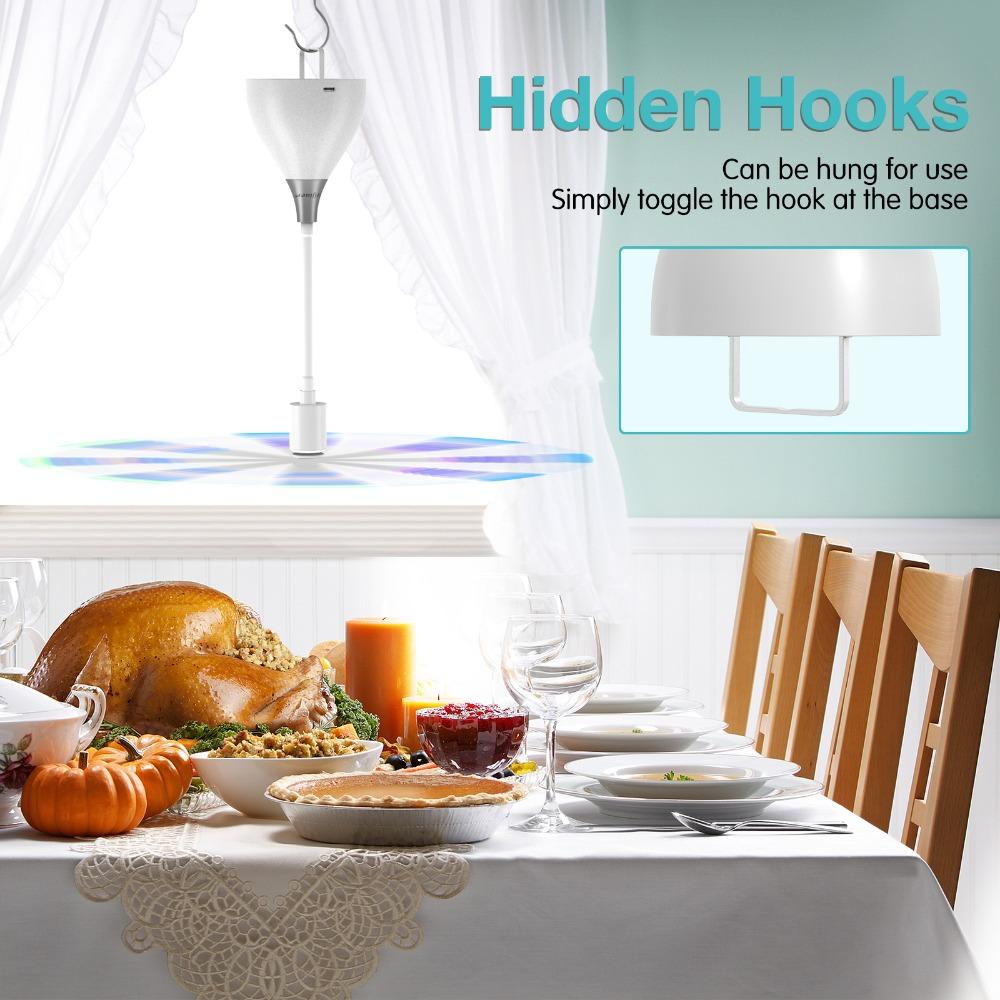 Fly Fans for Tables, Fly Repellent Fan with Soft Blades, USB or Batteries Powered, Soundless and Portable, for Picnic BBQ Party