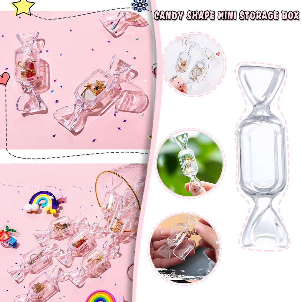Candy Shape Storage Box Transparent Cute Earrings Ring Jewelry Box