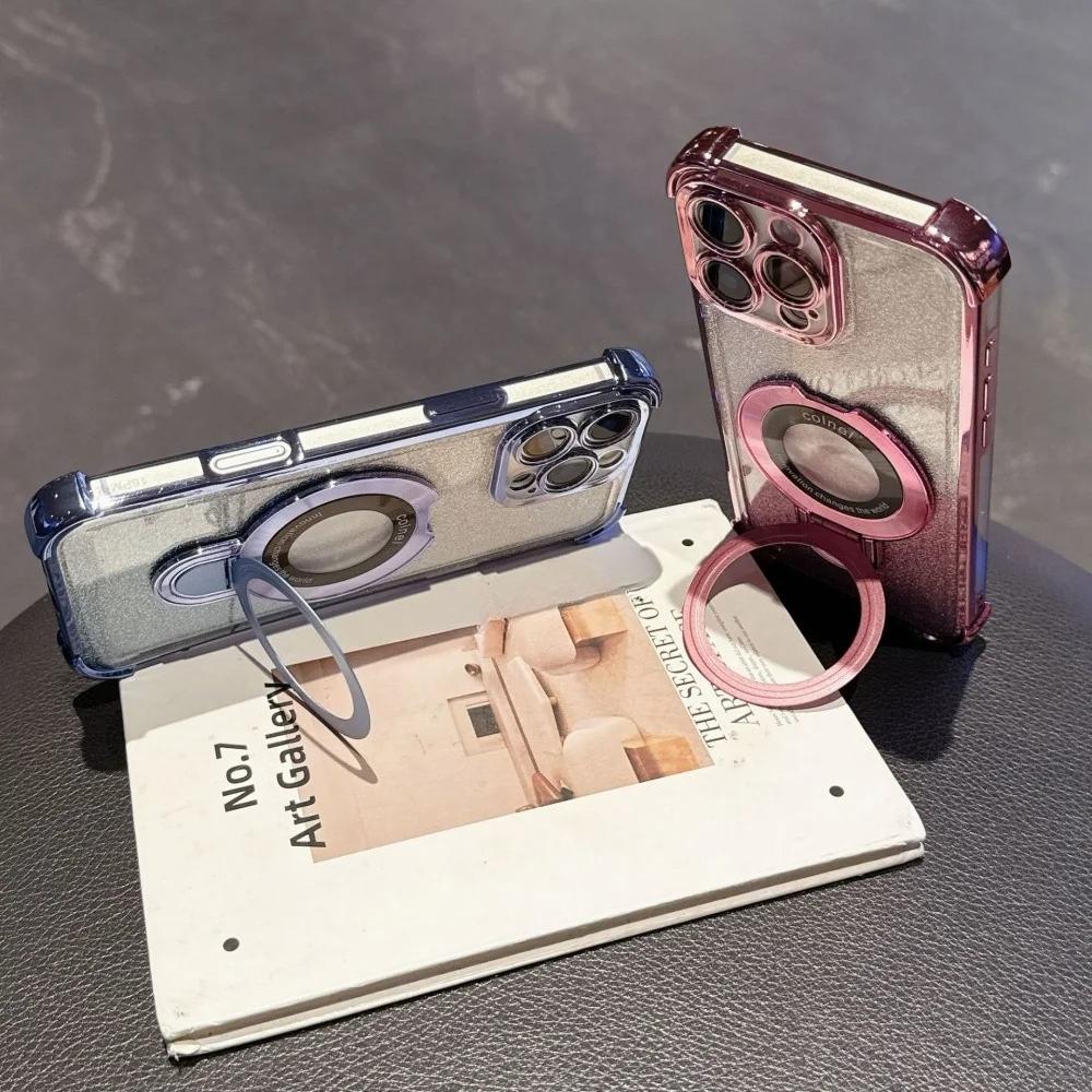 Luxury Magnetic Glitter Phone Case For Xiaomi 14T 13T 12T Pro 14 15 Ultra 11 Lite 5G NE 15 12S 12X Bracket Protective Cover