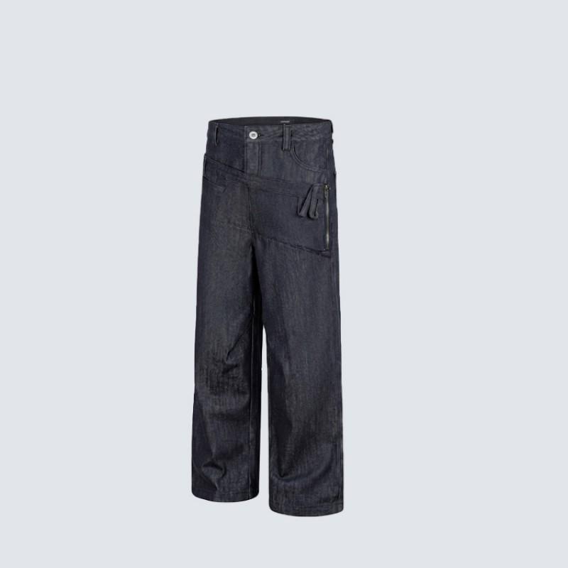Mens Unisex Baggy Straight Jeans Streetwear American Retro Denim Pants