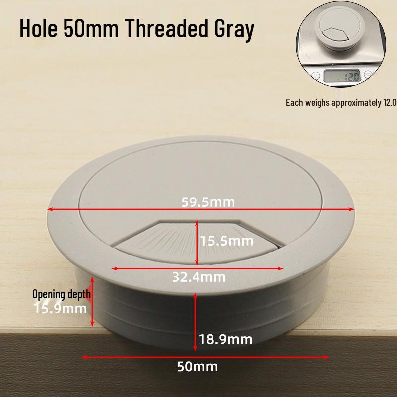 Diswei Desktop Cable Organizer Box, Round Plastic Wire Grommet for Office and Home Desk Management