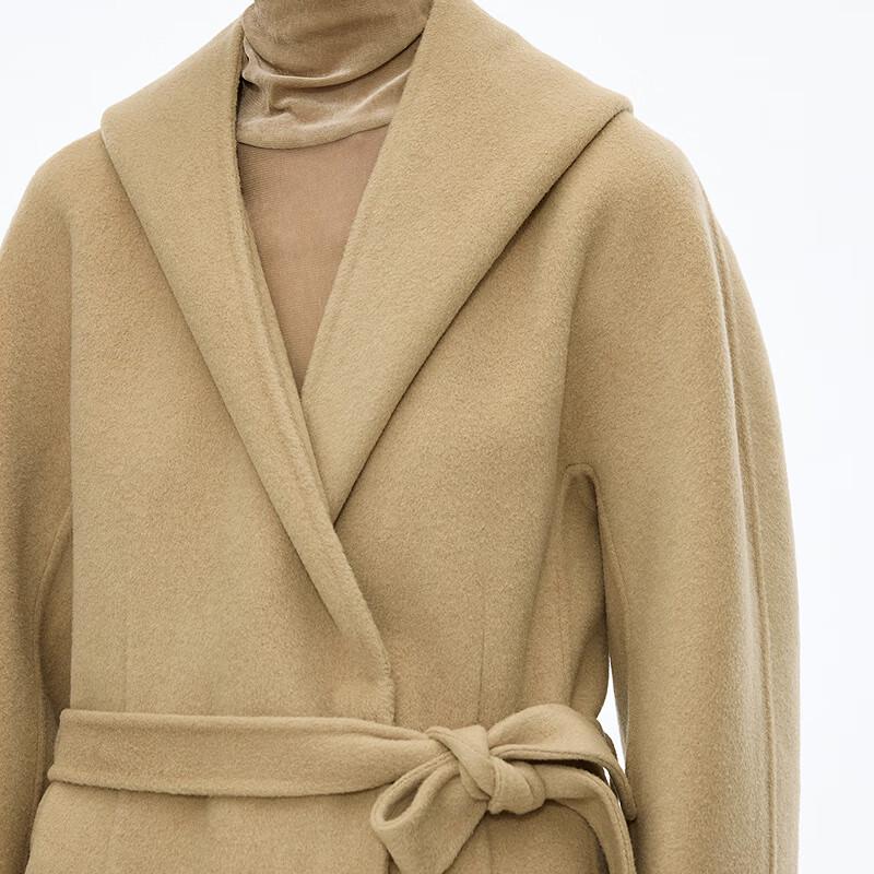 JNBY Women's 2025 Winter Hooded Wool Blend Coat