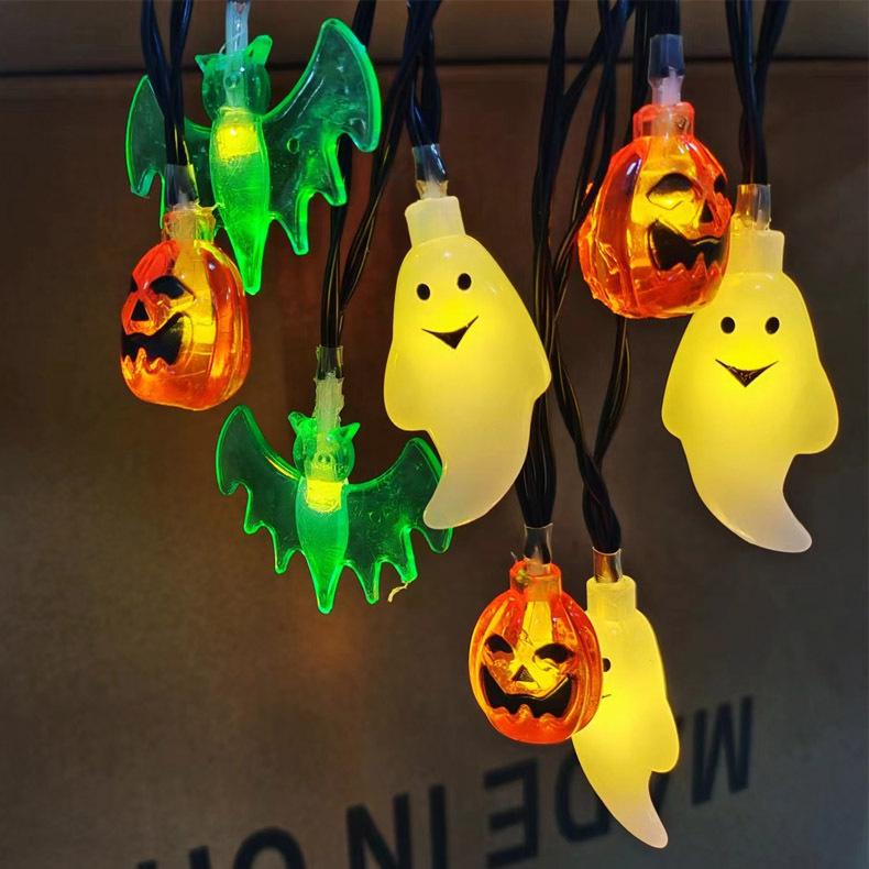 Cross-Border Halloween String Lights - Spider, Bat, Ghost & Pumpkin Decorations