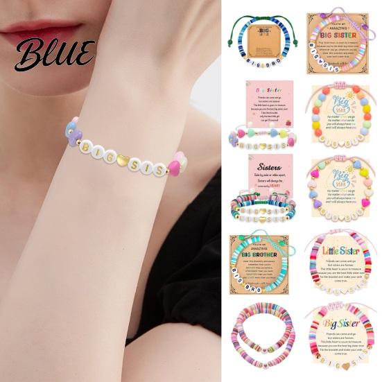 Child-friendly Jewelry Sister Friendship Bracelet Adjustable Beaded Bohemian Colorful Polymer