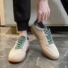 Large size couple's color matching women's retro round head lace-up spring and autumn versatile casual flat-bottomed sports shoes