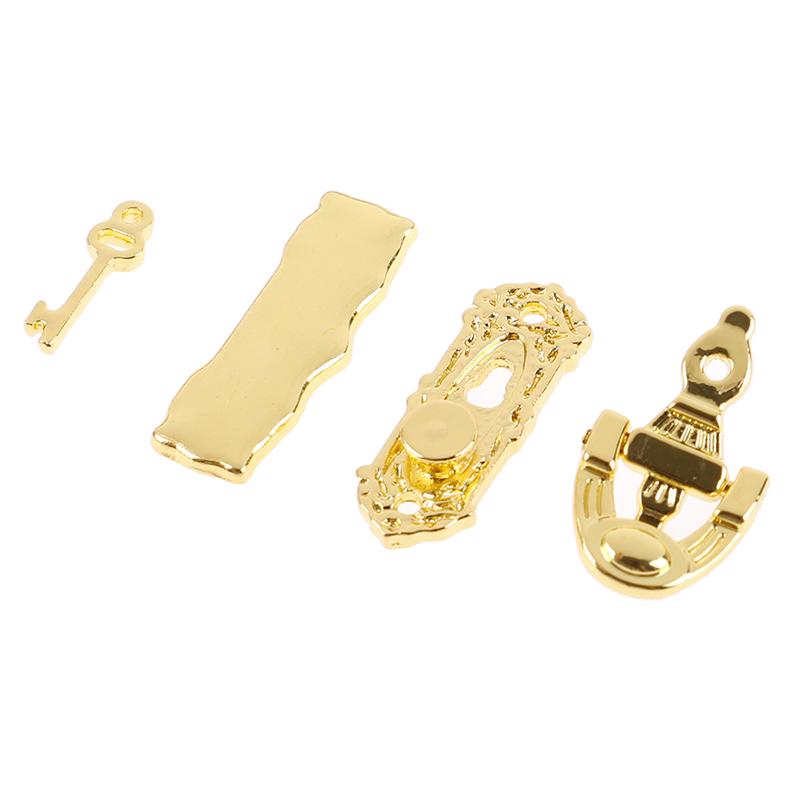 1:12 4Pcs Metal Door Knocker Set Dollhouse Hardware Miniature Accessories