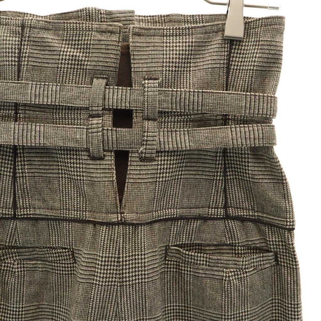 Unused GRACE CONTINENTAL Made In Japan Houndstooth Pattern High Waist Wide Pants Women Used