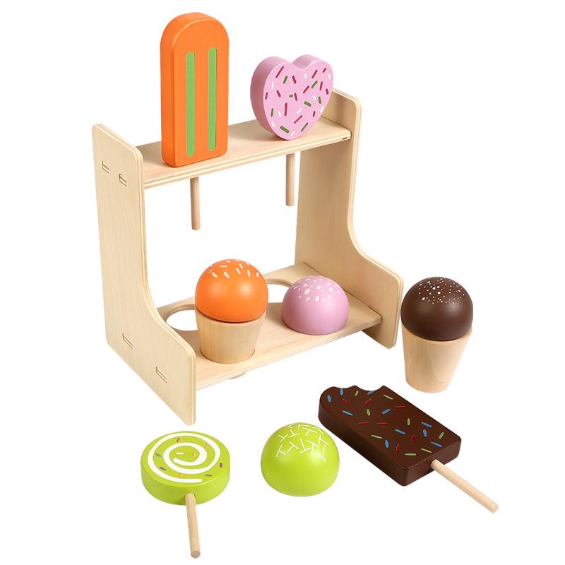 Children's Wooden Ice Cream Stand Playhouse with Popsicle Toys (CE CPC Certified)