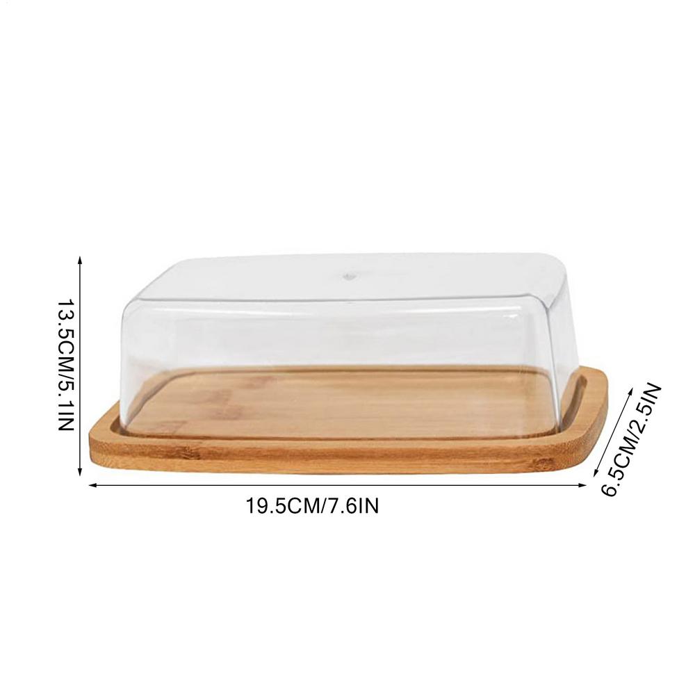 Butter Dish with Lid Covered Butter Holder for Countertop Bamboo Butter Keeper Storage Container for West and East Coast Butter