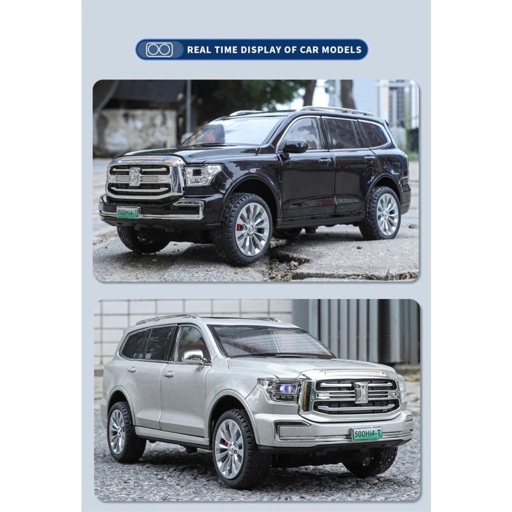 1/24 Tank 500 Hi4-T SUV Legierungsauto-Modell Diecast Metallspielzeug Geländefahrzeuge Auto-Modell Simulation Ton und Licht Kinderspielzeug Geschenke