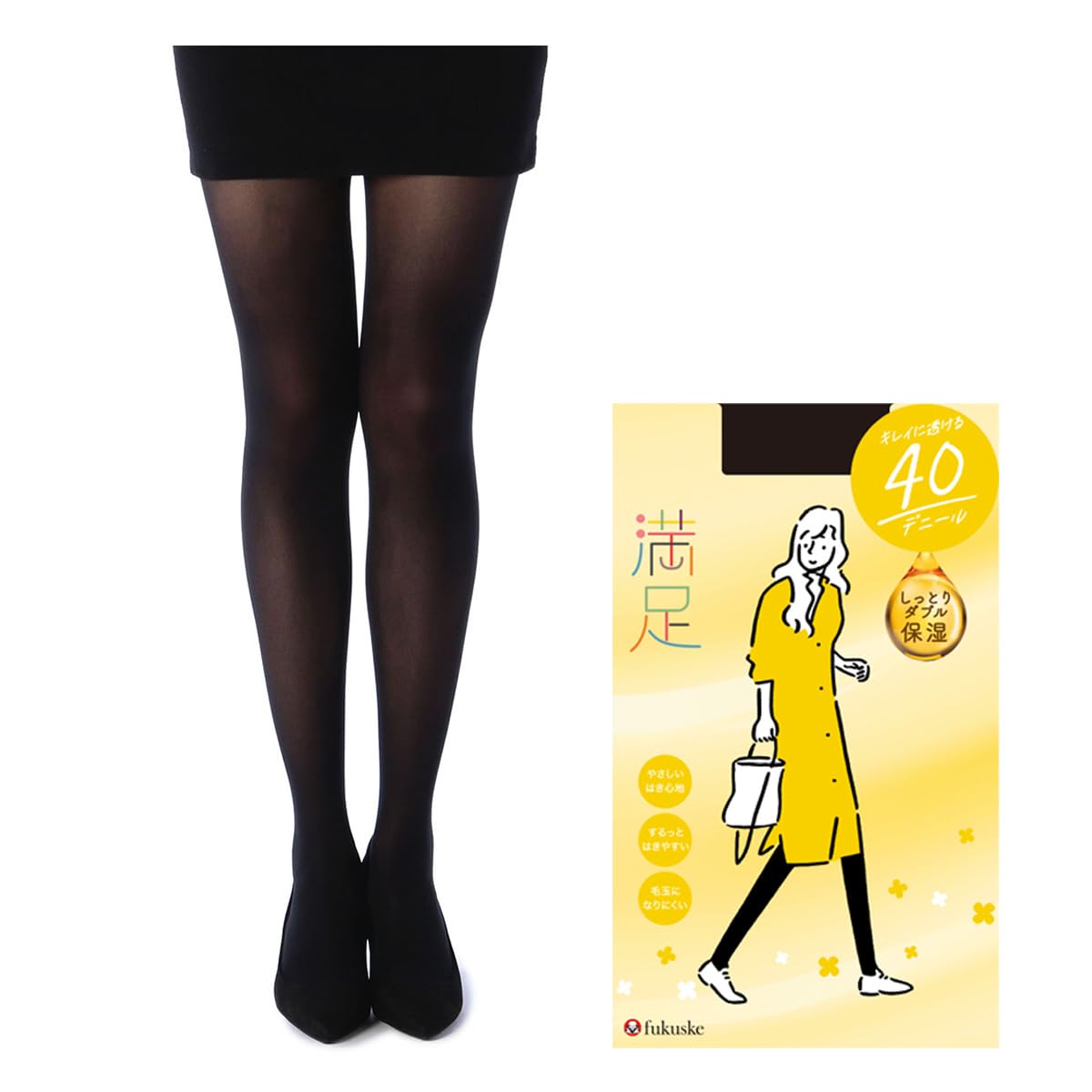 40 denier tights by Fukusuke [Satisfied] чёрный