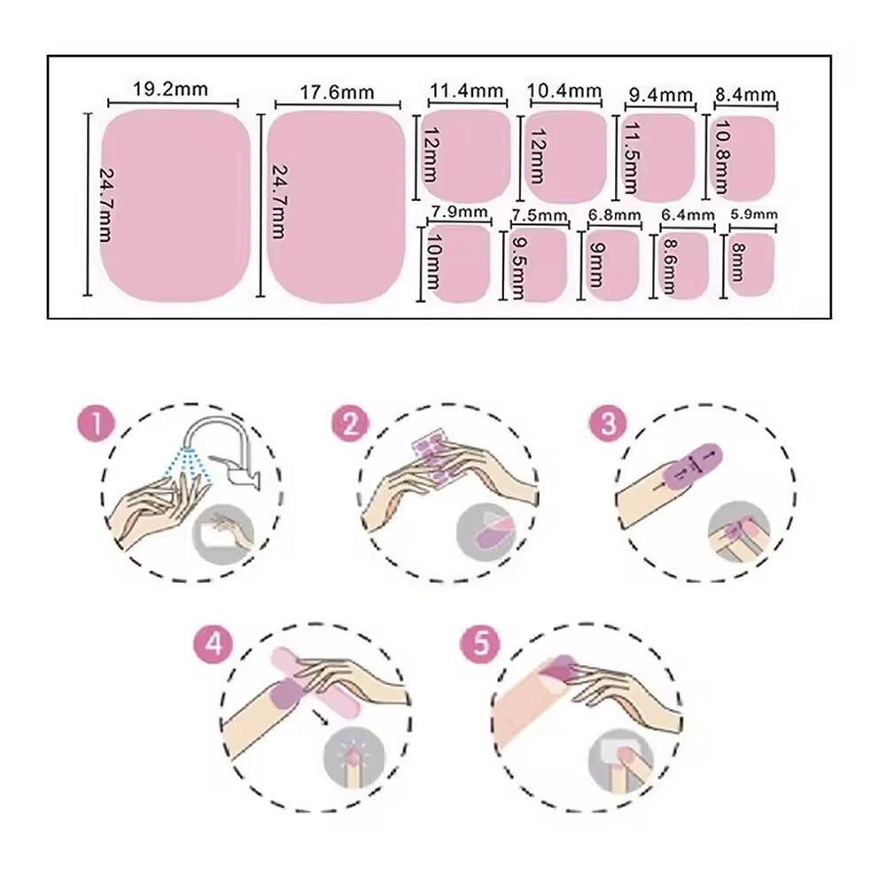 22 autocollants pour ongles d'orteils couleur unie finition irisée par feuille - Rénovation des ongles DIY à la maison
