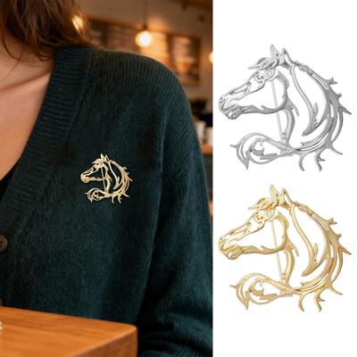 Legierung Pferde Pin Ausgestanzt Minimalistisch Pferdeform Brosche Zweifachverwendung Pin Kostümzubehör Pferde Brosche Pin Für Neujahr