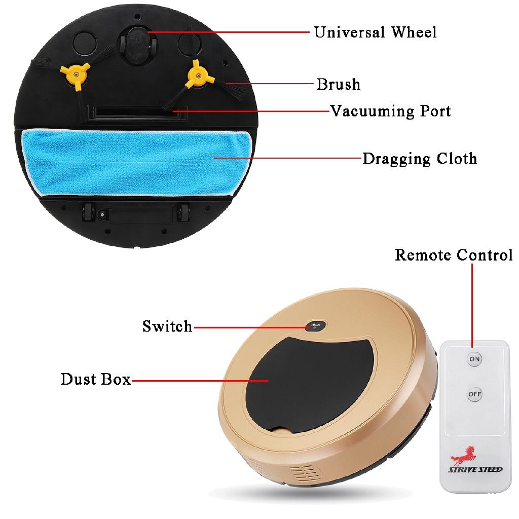 4-IN-1 Automatic Vacuum Smart Cleaning Robot Cleaner Sweeper Mop+ Remote Control