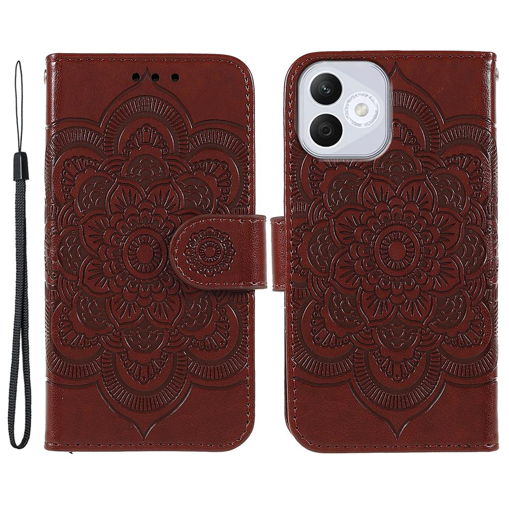 For Honor 400 Lite Case PU Leather Mandala Imprinted Design Wallet Phone Cover
