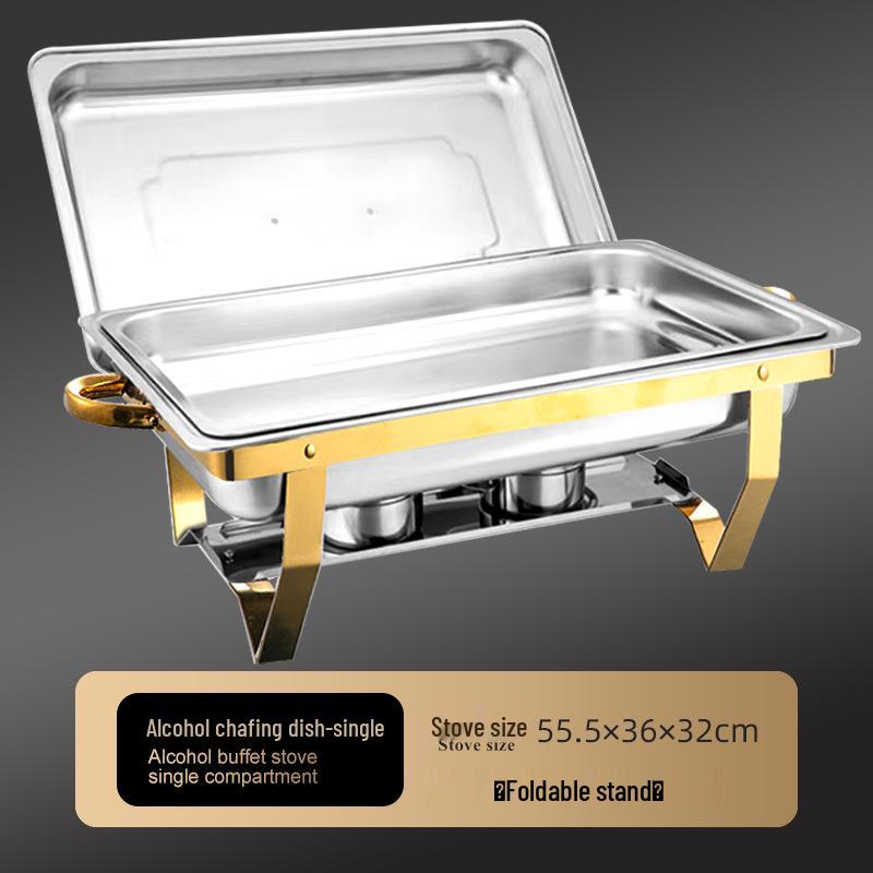 Stainless Steel Folding Buffet Warmer with Insulated Chafing Dish for Hotels and Commercial Use