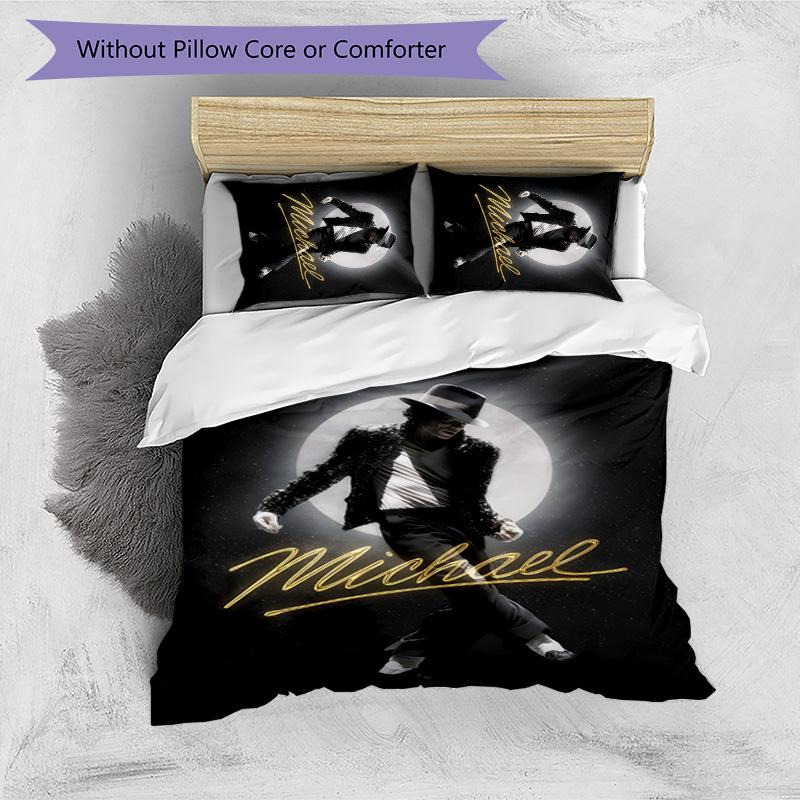3pcs Michael Jackson Design Cover Set - HD Printed Bedding with 1 Cover and 2 Pillowcases - Perfect for Home and Dorm Decor