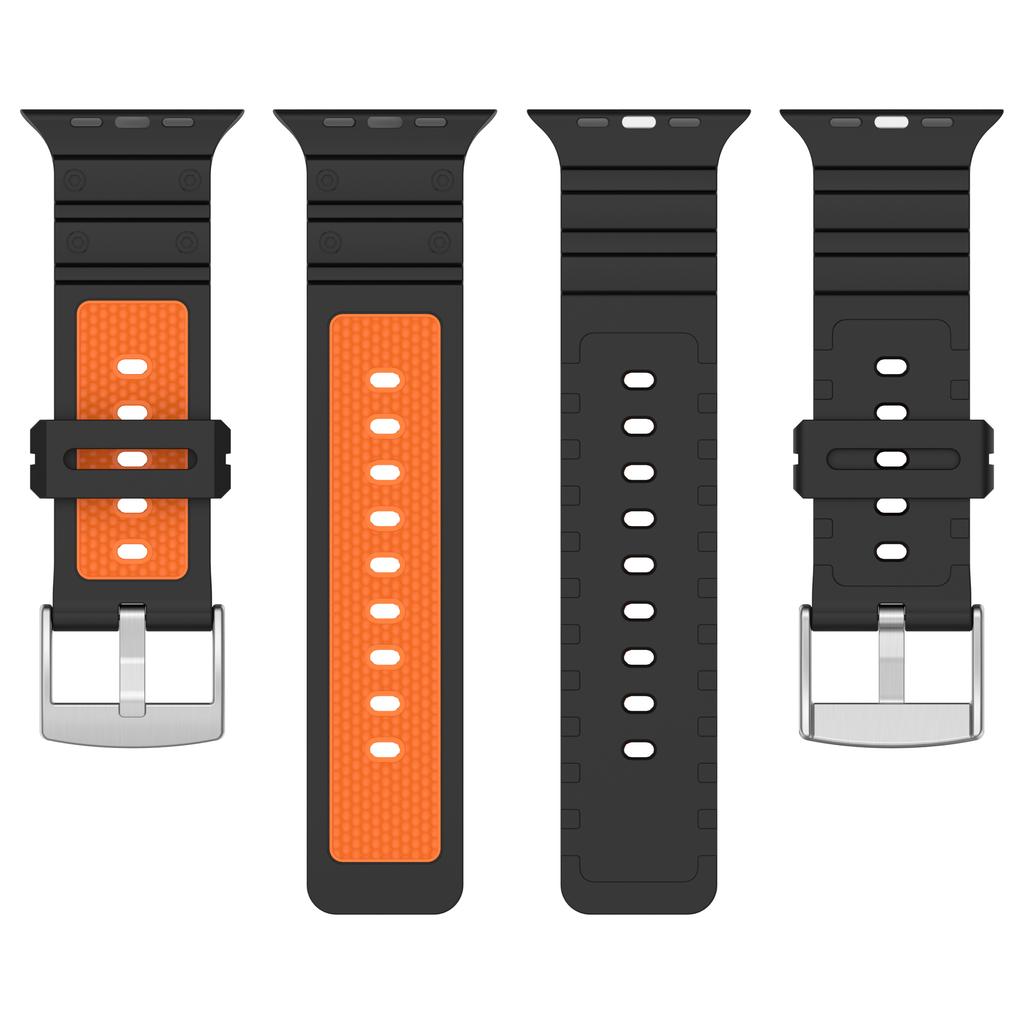 Silicone Band for Apple Watch Series 10 9 8 7 SE 6 5 4 3 2 1 42mm 41mm 40mm 38mm Dual Color Watch Strap