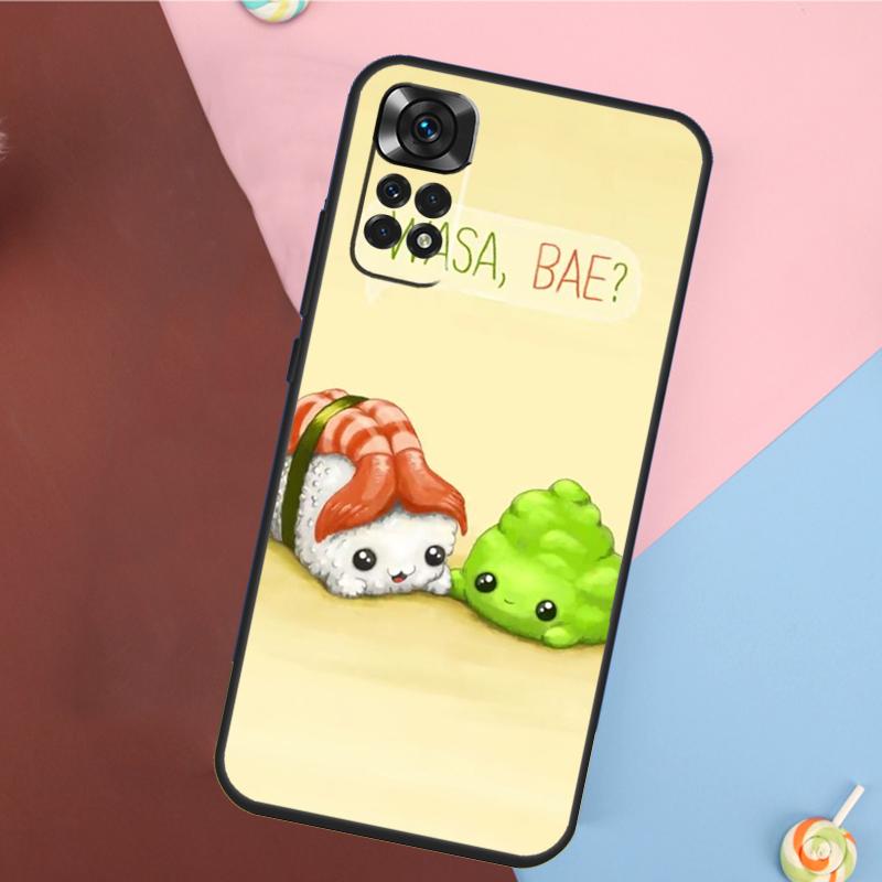 Sushi Maki Rice Kitchen Food Cute Cover For Xiaomi Redmi Note 13 Pro 14 12 11 9 10 9S 10S 11S 12S Redmi 10C 12C 13C 14C Case