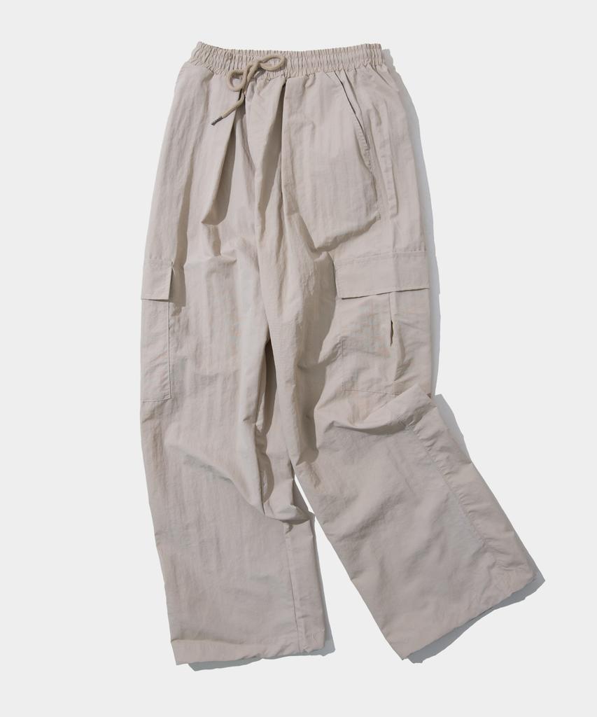 SOME PLACE Pocket Cargo Nylon Two-Way String Banding Pants [Pink]