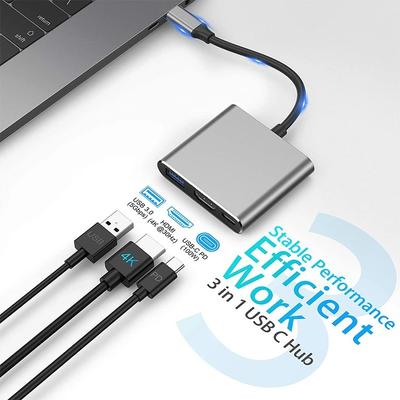 3 In 1 Usb Hub USB C To HDMI-compatible Splitter HUB Type-c To HDMI-compatible USB 3.0 Docking Station For Macbook Air Converter