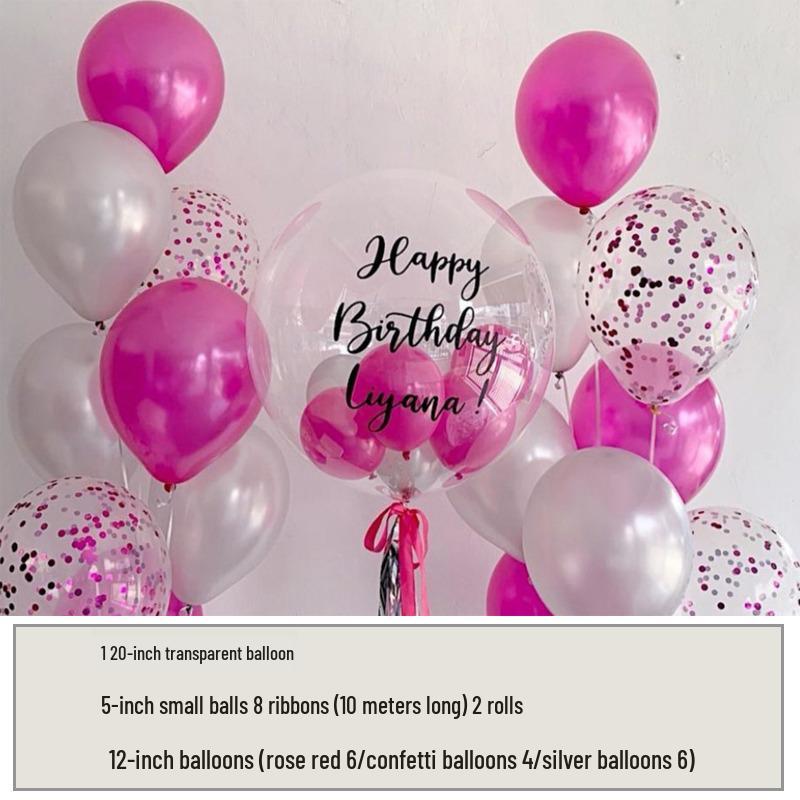 Creative Transparent Bobo Ball Holiday Balloon Set for Kids' First Birthday Party