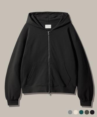 Fp142 Two-Fly Light Zip-Up Hoodie Black Sjhd1553