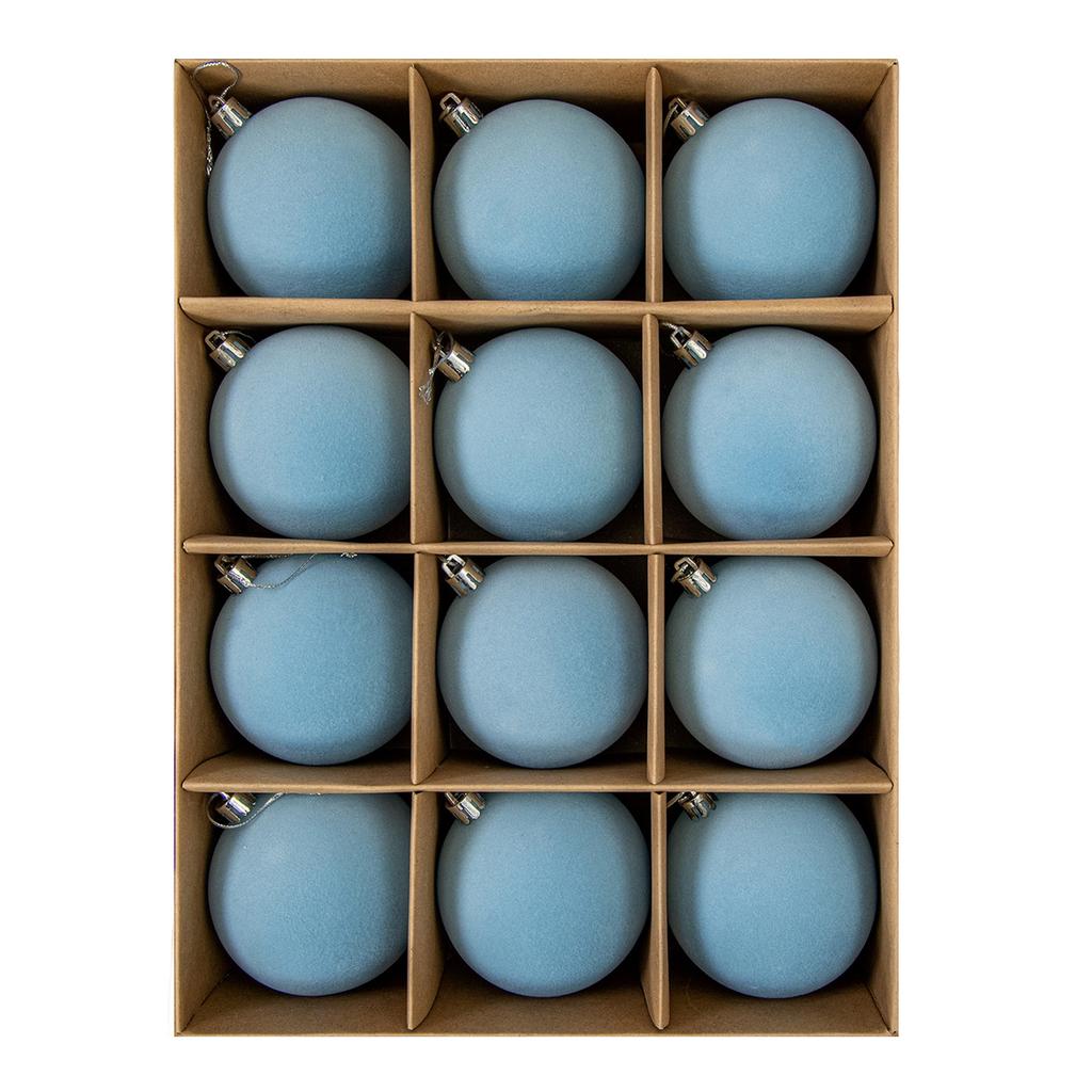 6 Pack Flocked Christmas Ornament Hanging Decorations for Tree Holiday Party Supplies