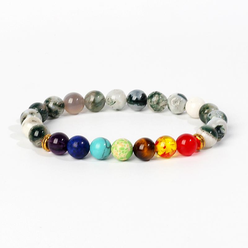 7 Chakra Diffuser Bracelets Men Women Natural Lava Stone Crystal Healing Anxiety Jewelry Mandala Yoga Meditation Bracelet Gift