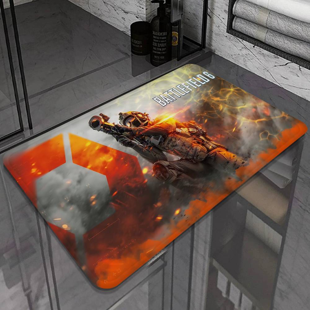Game Battlefield 6 Door Mat Washable Non-Slip Living Room Sofa Chairs Area Mat Kitchen Doormat Area Rug